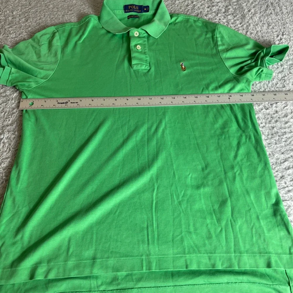 Polo Ralph Lauren Mens Green Pima Soft Touch Cotton Polo Shirt Size M Classic